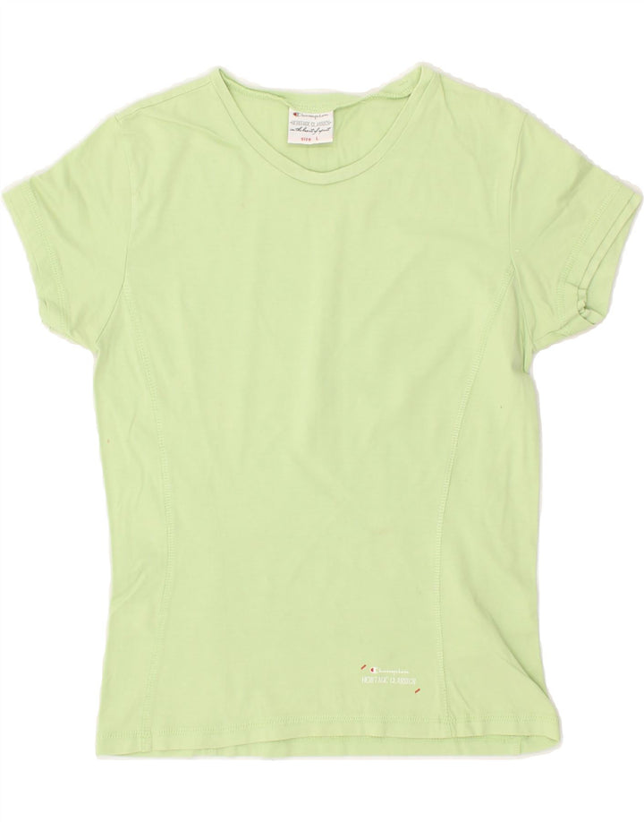 CHAMPION Womens Heritage Classics T-Shirt Top UK 14 Large Green Cotton | Vintage Champion | Thrift | Second-Hand Champion | Used Clothing | Messina Hembry 