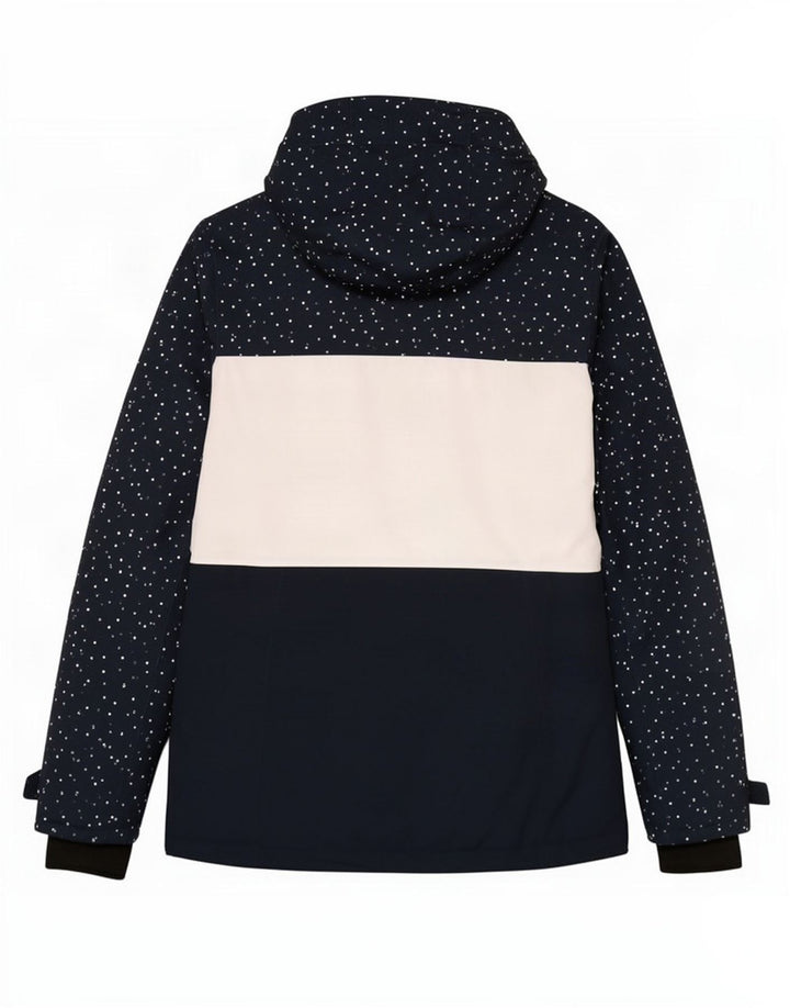 Jaqueta acolchoada feminina Tog 24 com capuz e grandes dimensões UK 8 Small Black Colourblock