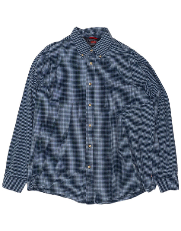 Camisa masculina Wrangler XL azul algodão guingão