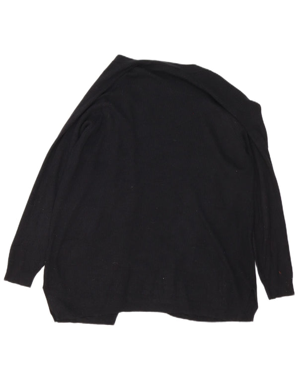 Suéter cardigã aberto feminino Marks & Spencer Reino Unido 16 grande viscose preta