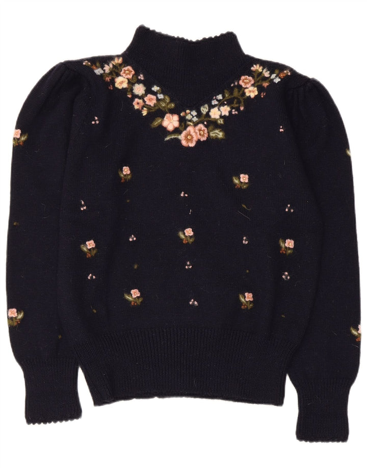 Suéter feminino Herman Geist com gola tartaruga Reino Unido 14 médio azul marinho