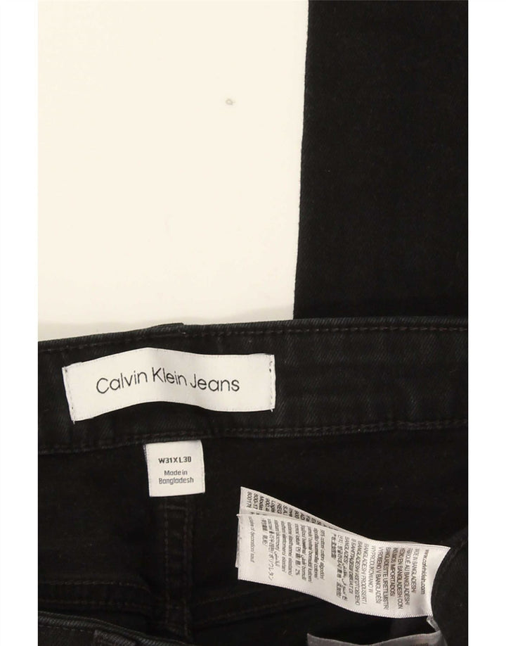 Calvin Klein Mens Jeans Slim W31 L30 Algodão Preto