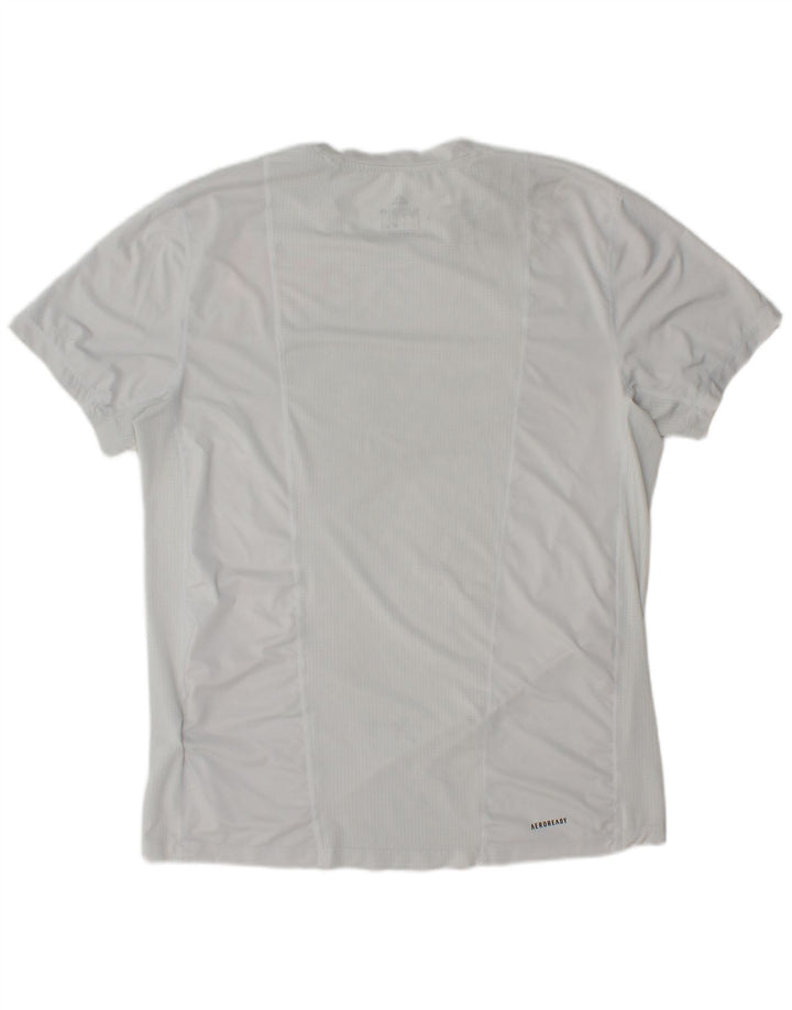 Camiseta Adidas Aeroready Graphic Masculina Grande Poliéster Cinza