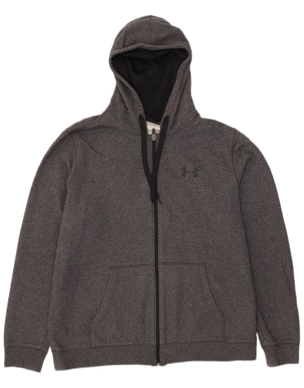 Suéter masculino Under Armour Cold Gear Zip com capuz XL algodão cinza
