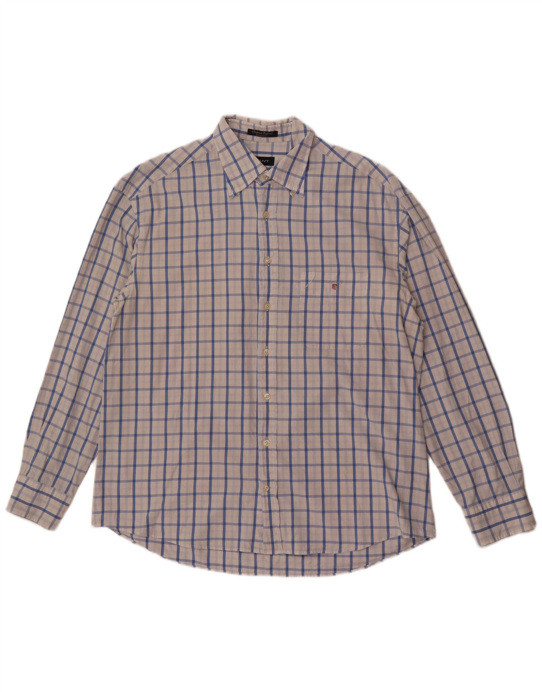 Camisa masculina Gant Regular Fit XL algodão xadrez branco