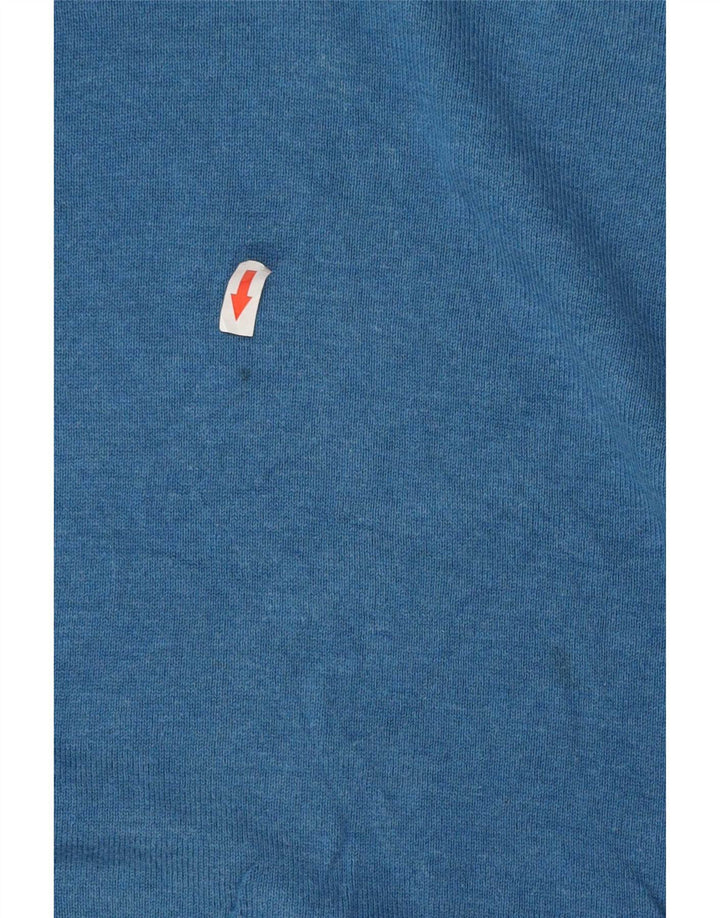Suéter masculino Marks & Spencer com decote em V XL azul algodão