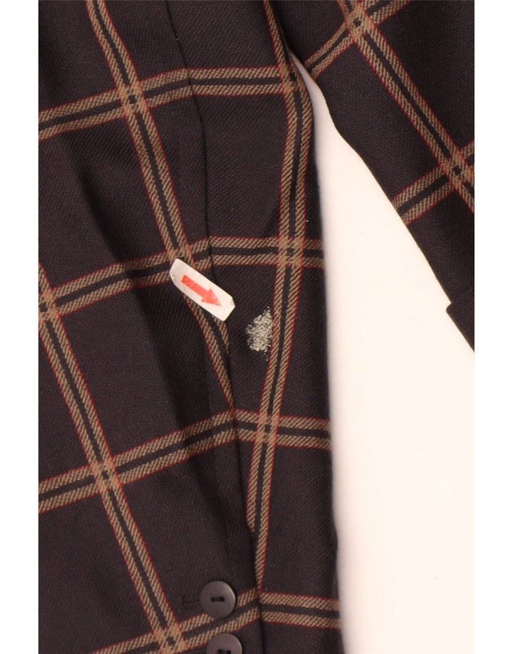 Jaqueta blazer feminina Laurel Longline com 3 botões UE 40 xadrez marrom médio