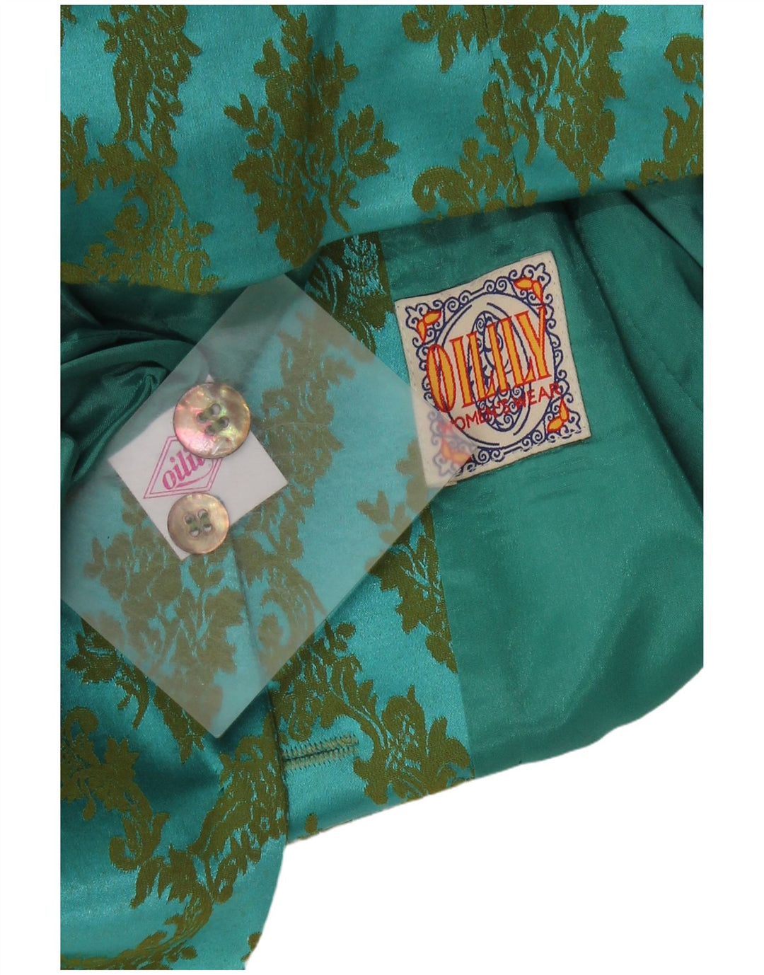 Jaqueta Blazer Feminina Oilily Crop 2 Botões EU 38 Médio Turquesa Paisley