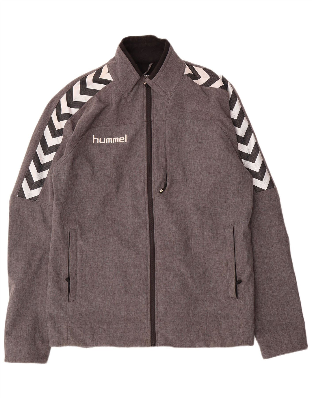 Jaqueta corta-vento masculina Hummel Graphic UK 40 poliéster cinza grande