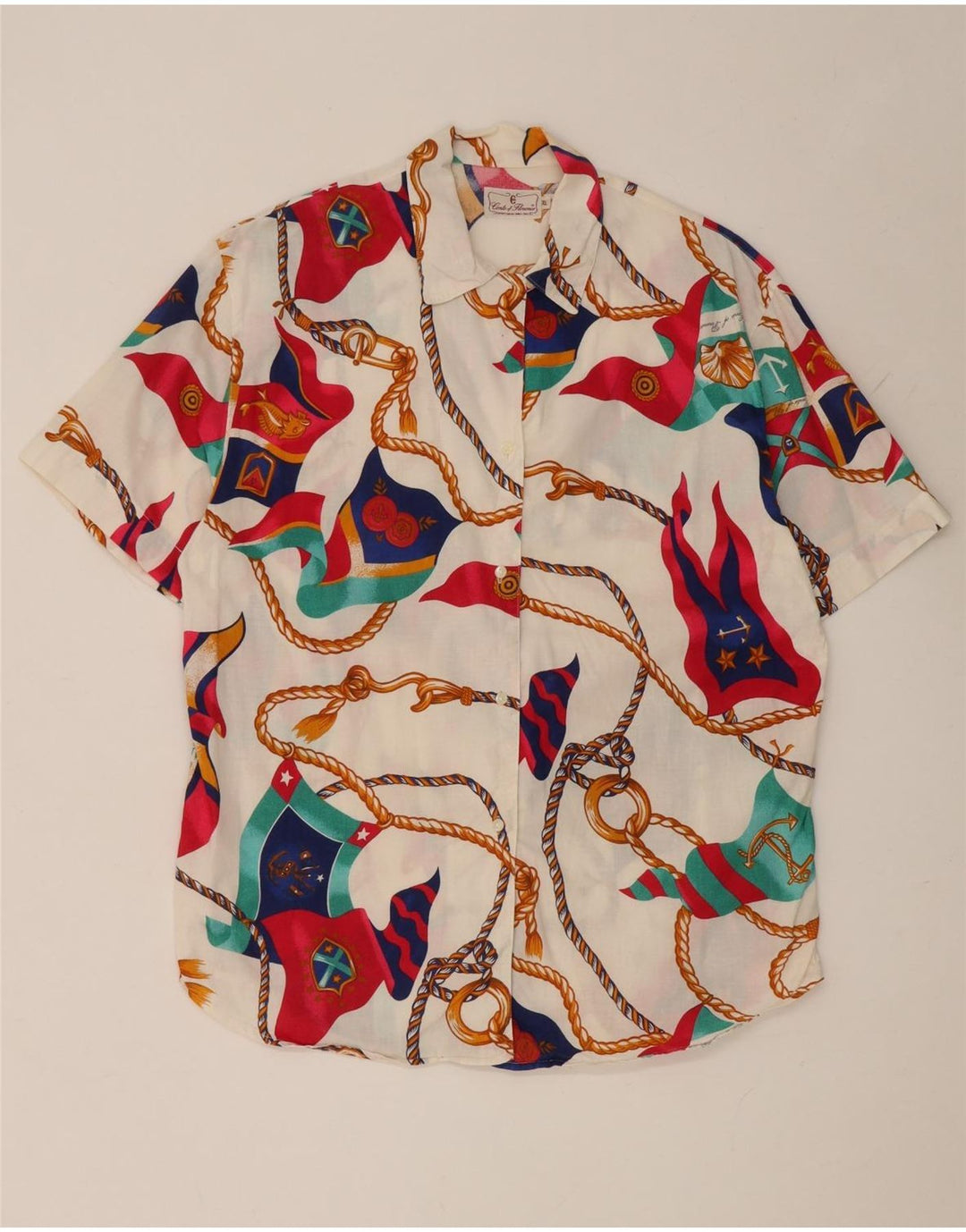 Camisa feminina Conte of Florence com estampa abstrata UK 18 XL multicolorida