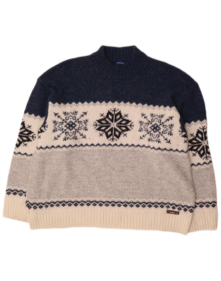 Suéter masculino Campagnolo com gola tartaruga XL multicolorido Fair Isle Wool