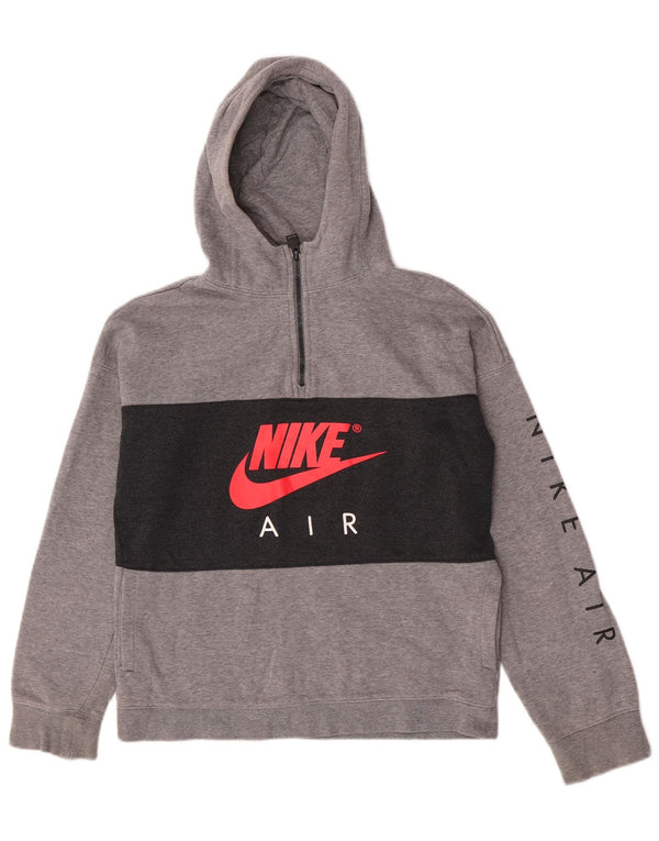 Nike Boys Air Graphic Hoodie Jumper 13-14 Years XL Grey Colourblock