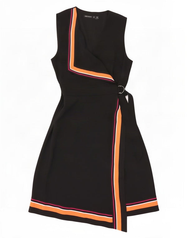 Vestido feminino Karen Millen sem mangas UK 12 bloco colorido preto médio