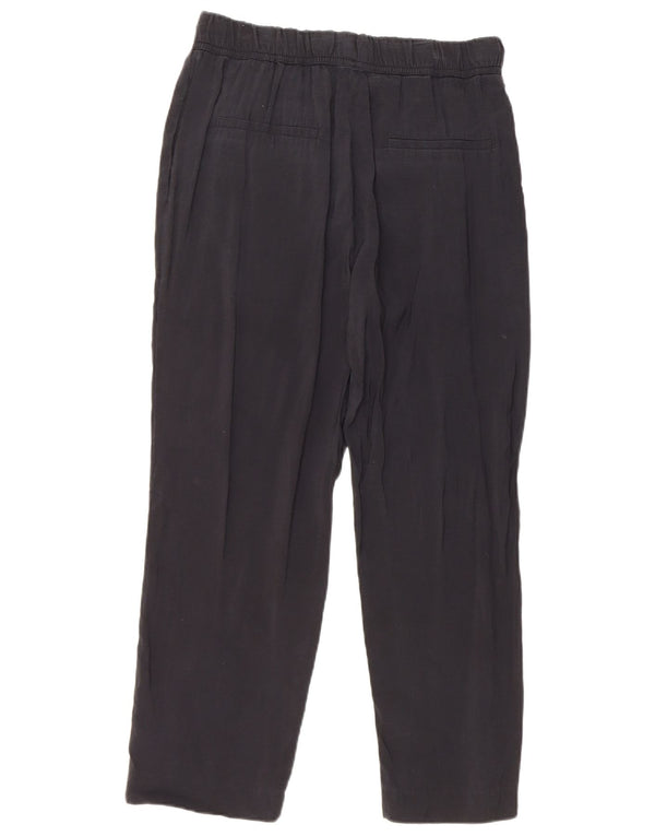 Zara Womens Straight Cropped Trousers Medium W28 L25 Black