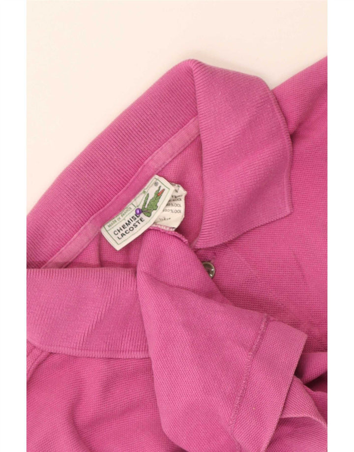 Camisa polo masculina Lacoste tamanho 3 pequeno algodão rosa