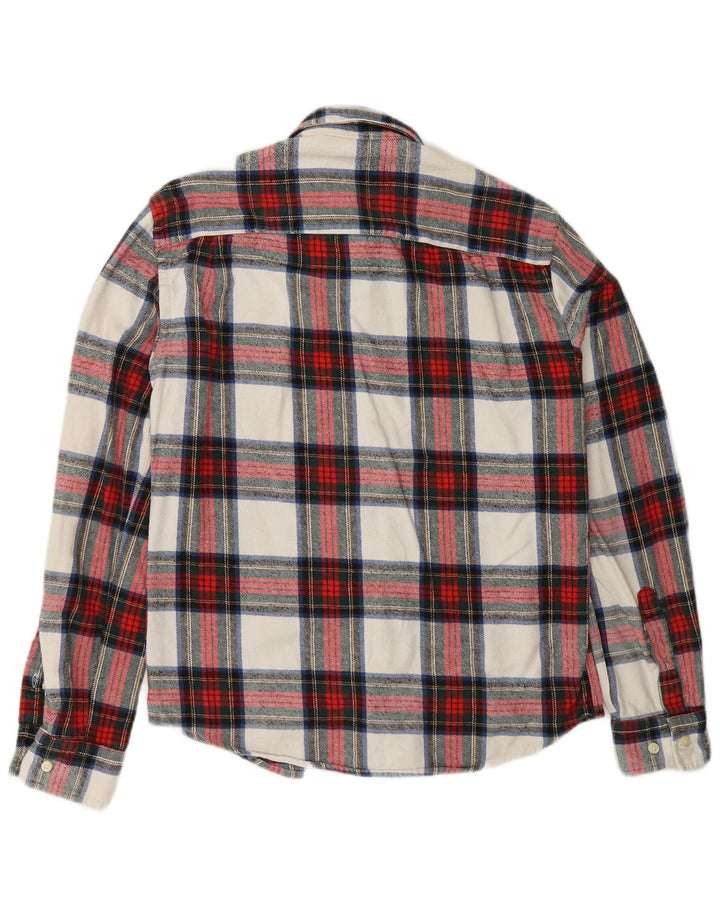 Camisa masculina de flanela Jack Wills pequena xadrez vermelha de algodão