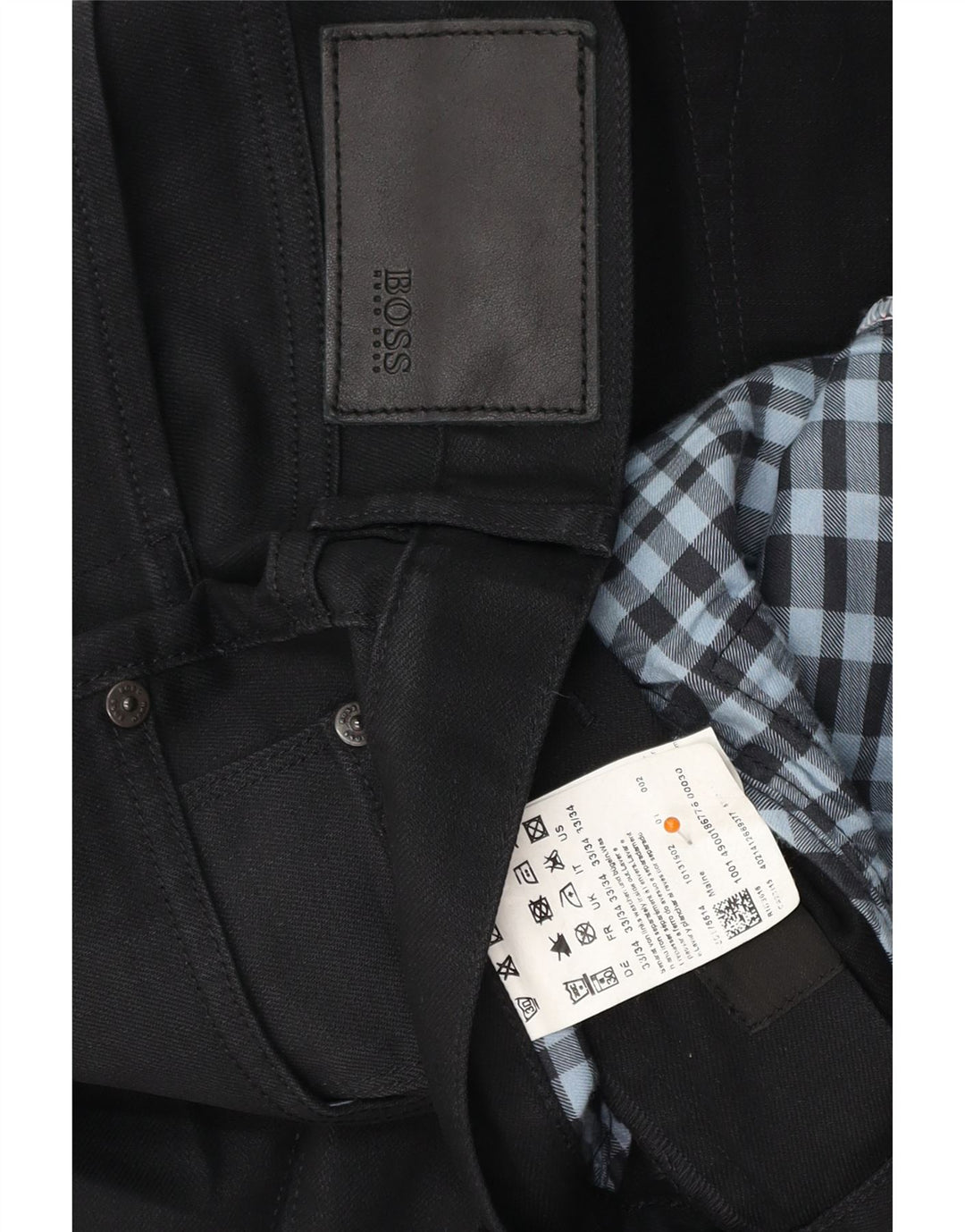 HUGO BOSS Calça jeans reta masculina W33 L29 algodão preto