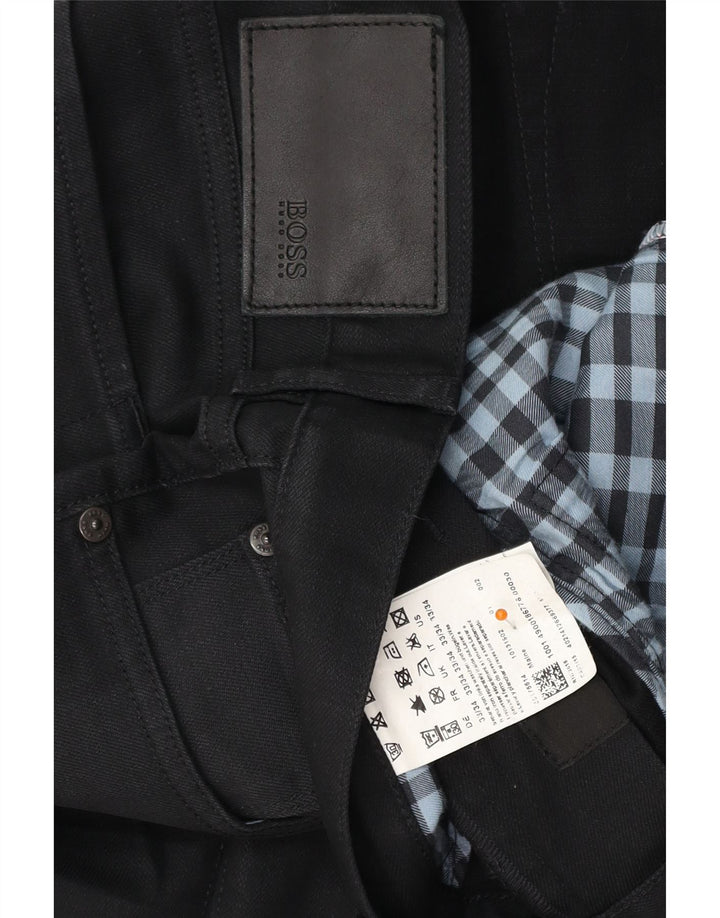 HUGO BOSS Calça jeans reta masculina W33 L29 algodão preto