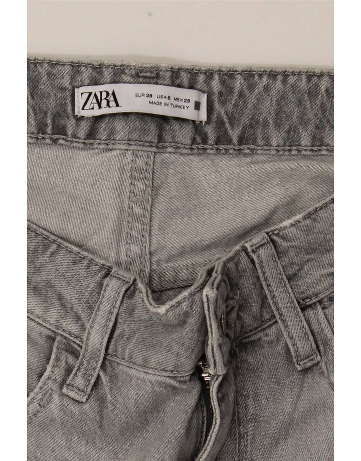 Calça jeans reta feminina Zara EU 38 pequena W28 L30 cinza
