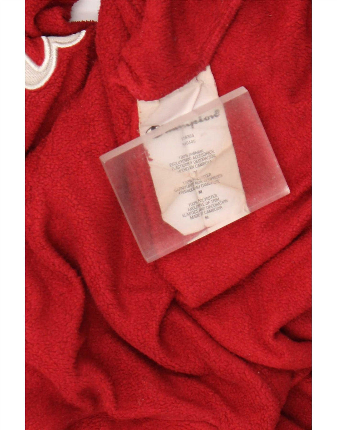 Jumper feminino de lã com capuz gráfico Champion UK 14 poliéster vermelho médio