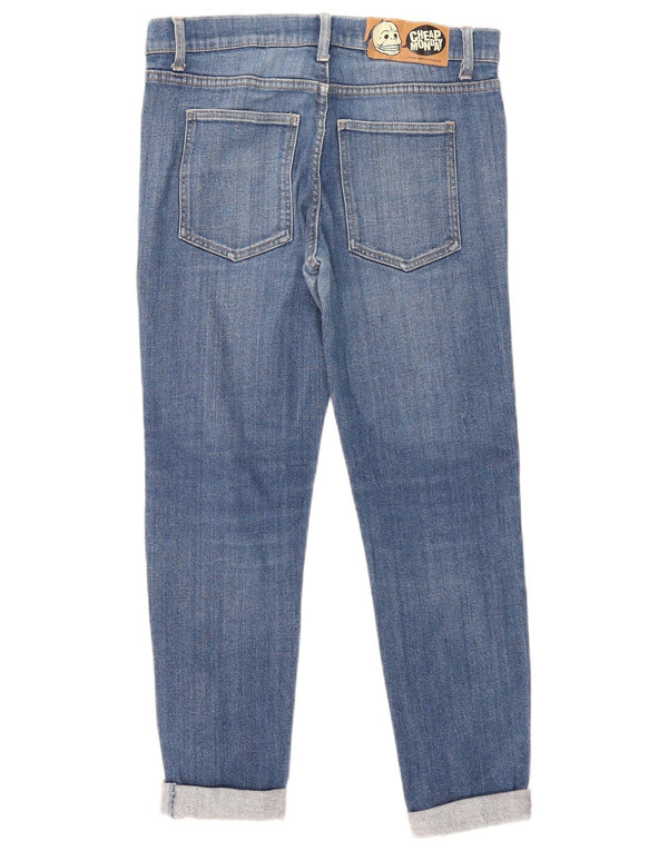 Jeans justos femininos baratos de segunda-feira W31 L29 algodão azul