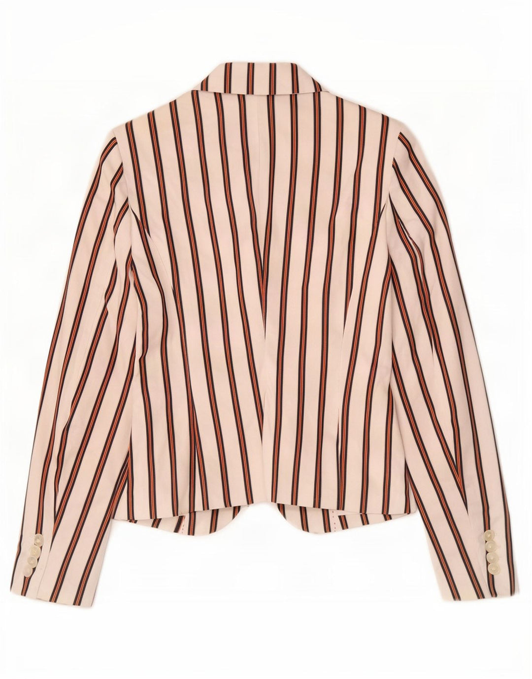 Tommy Hilfiger Jaqueta blazer feminina de 2 botões US 4 pequena listrada branca