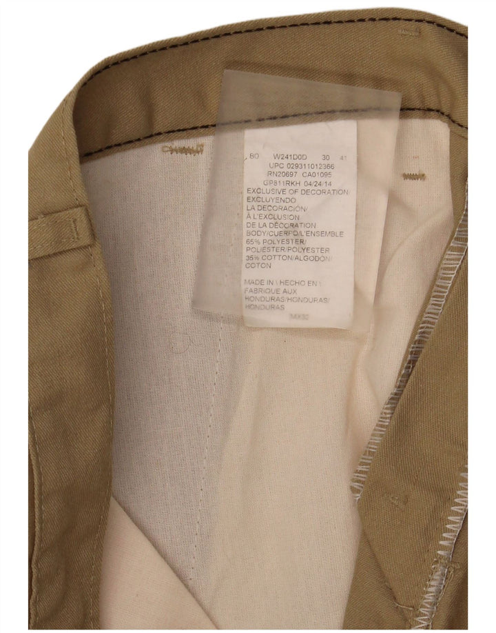 Calças Chino retas masculinas Dickies W34 L32 poliéster cáqui