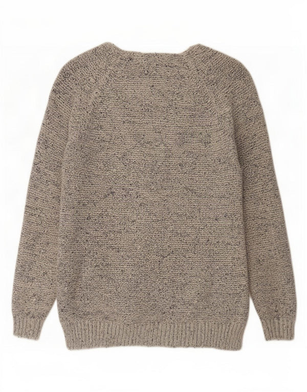 Suéter cardigã feminino Marks & Spencer Reino Unido 14 algodão manchado azul médio