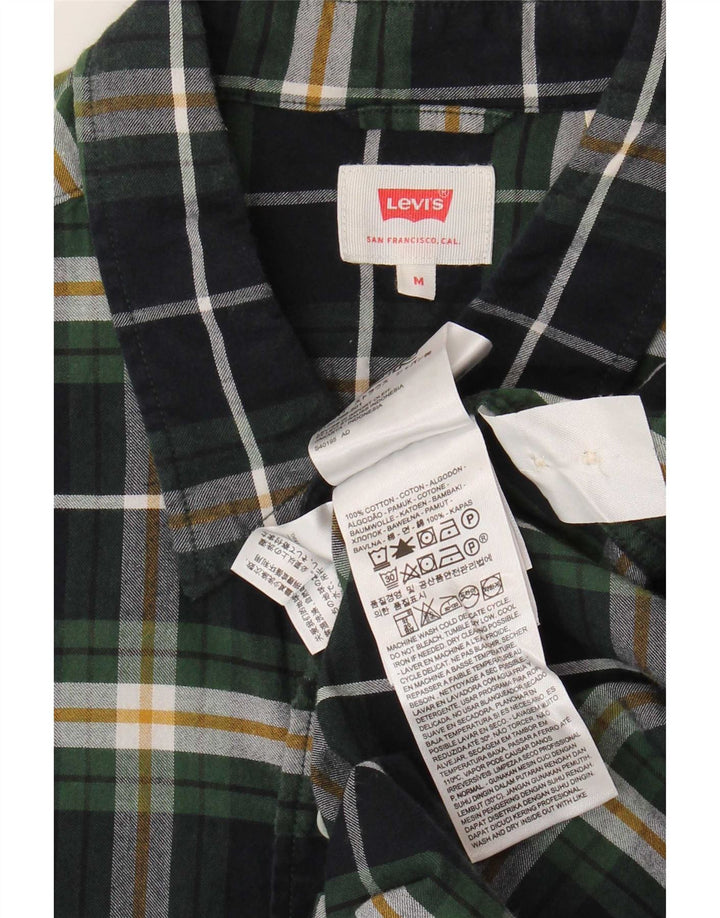 Camisa masculina de flanela Levi's de algodão xadrez verde médio