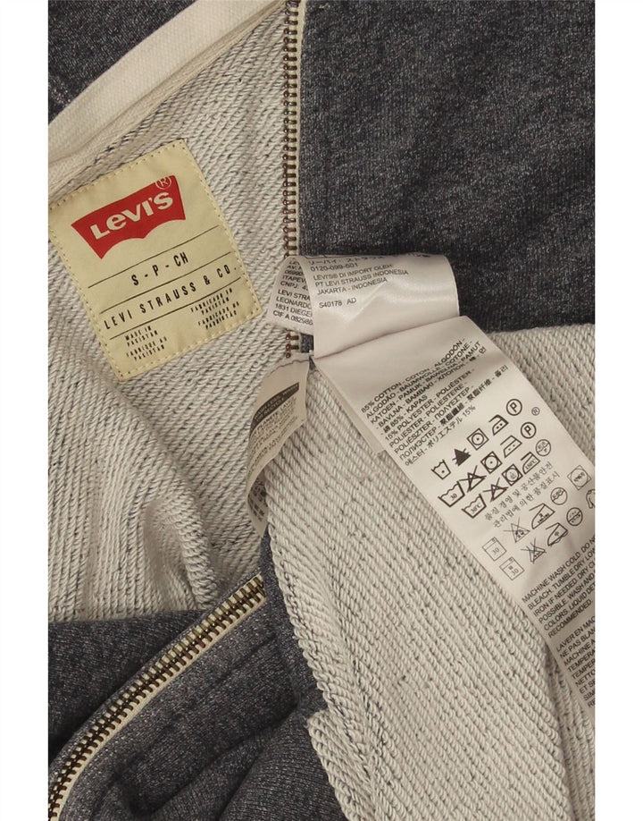 Suéter masculino com capuz e zíper Levi's pequeno algodão cinza