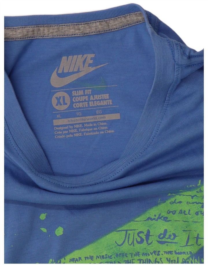 Camiseta Nike Feminina Slim Fit Graphic Top UK 18 XL Azul