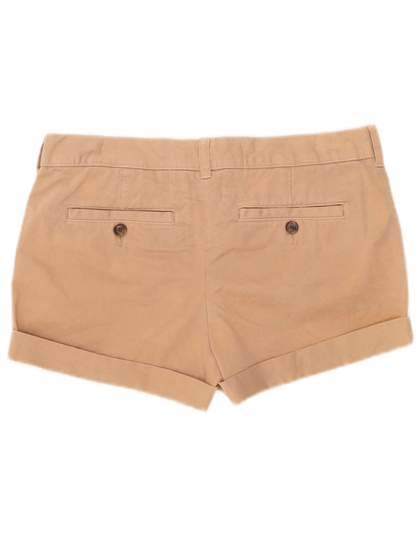 Calça quente feminina de cintura baixa Jack Wills Reino Unido 8 pequena W30 algodão bege