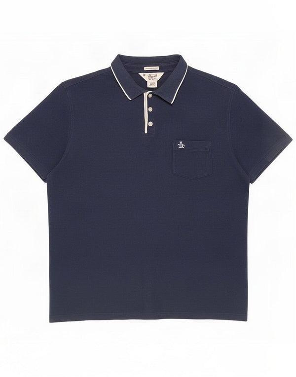 Penguin Camisa polo masculina Heritage Slim Fit 2XL Algodão azul marinho