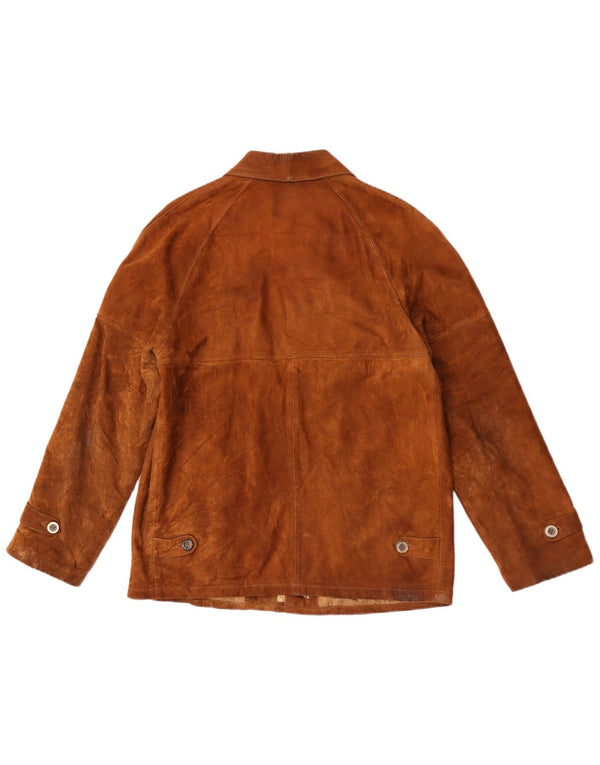 Jaqueta masculina vintage de camurça UK 38 marrom médio