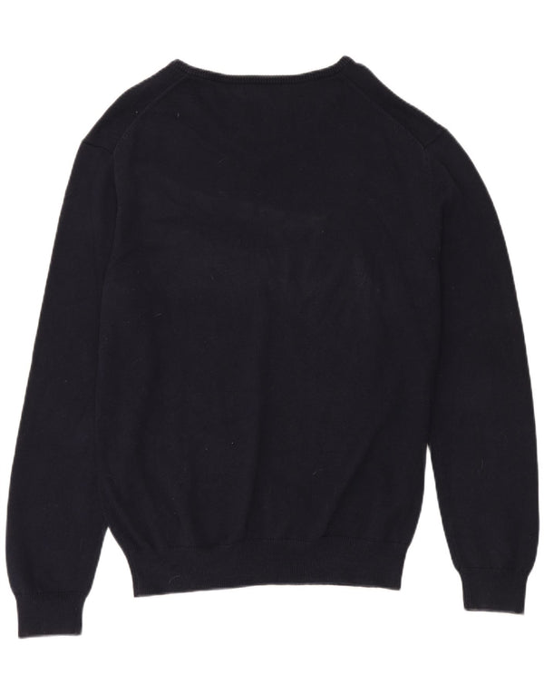 Suéter feminino Crew Clothing com decote em V Reino Unido 18 XL azul marinho algodão