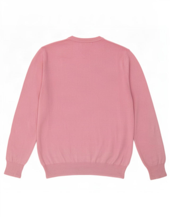 Suéter masculino Zara com decote em V grande algodão rosa