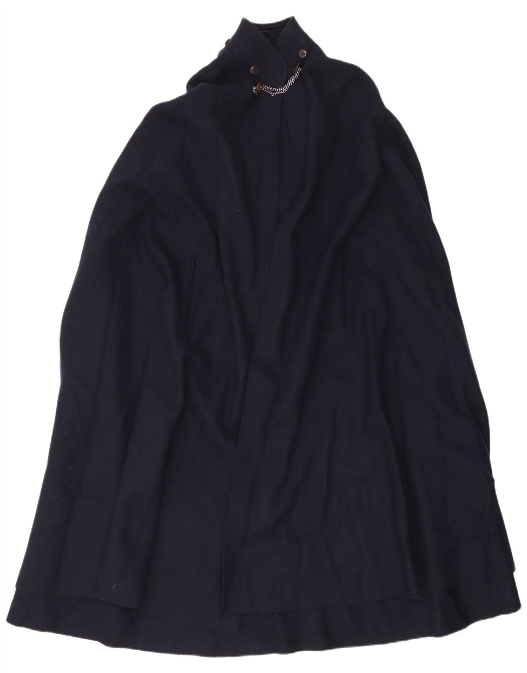 Casaco Capelet Feminino Vintage IT 42 Médio Azul Marinho