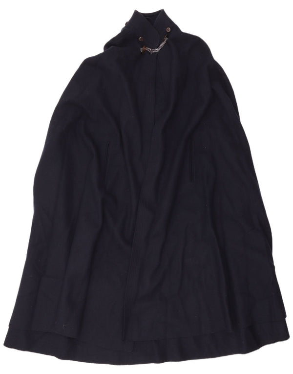 Casaco Capelet Feminino Vintage IT 42 Médio Azul Marinho