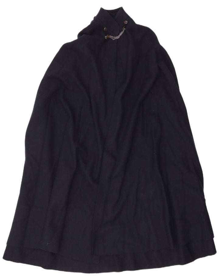 Casaco Capelet Feminino Vintage IT 42 Médio Azul Marinho