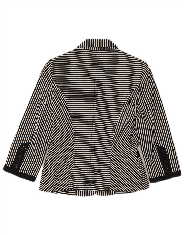 Jaqueta blazer feminina Jasper Conran manga 3/4 Reino Unido 10 listras pretas pequenas