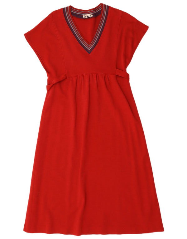 Vestido vintage feminino linha A UK 12 vermelho médio