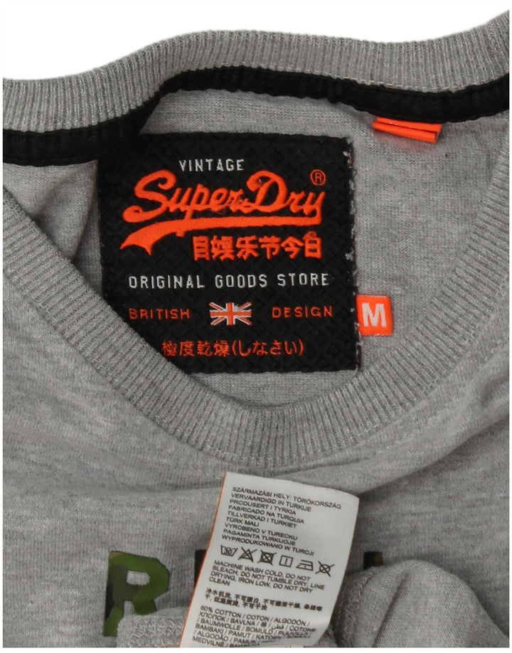 Camiseta masculina SUPERDRY com estampa gráfica cinza médio algodão