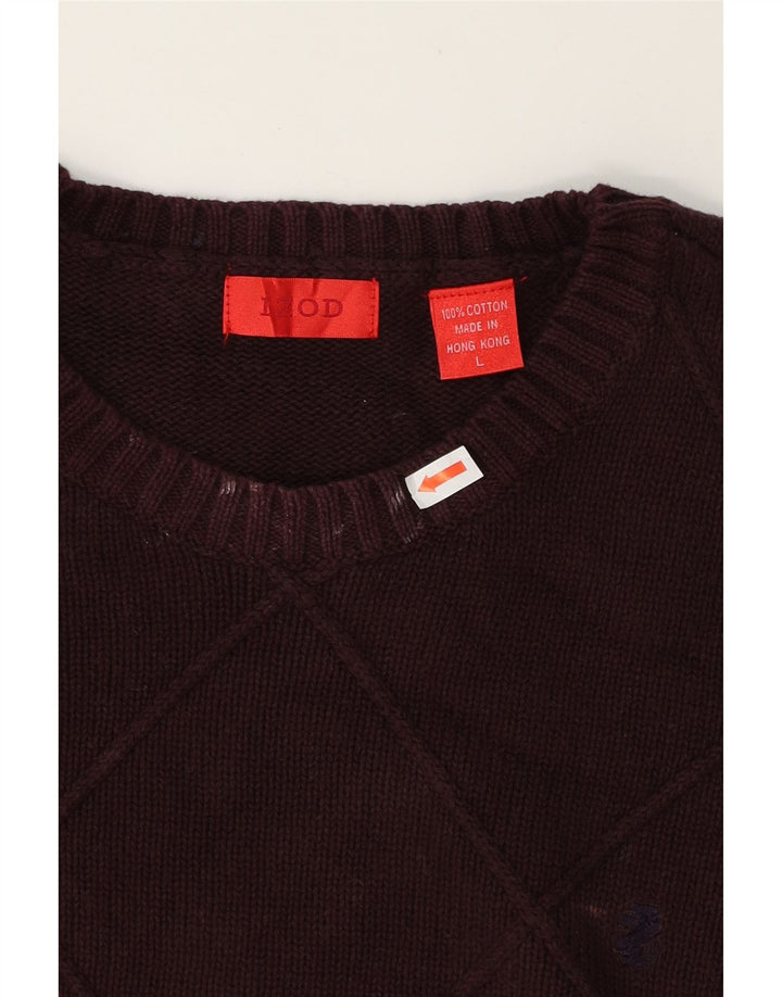 IZOD Mens Crew Neck Jumper Sweater Large Burgundy Cotton Vintage Izod and Second-Hand Izod from Messina Hembry 