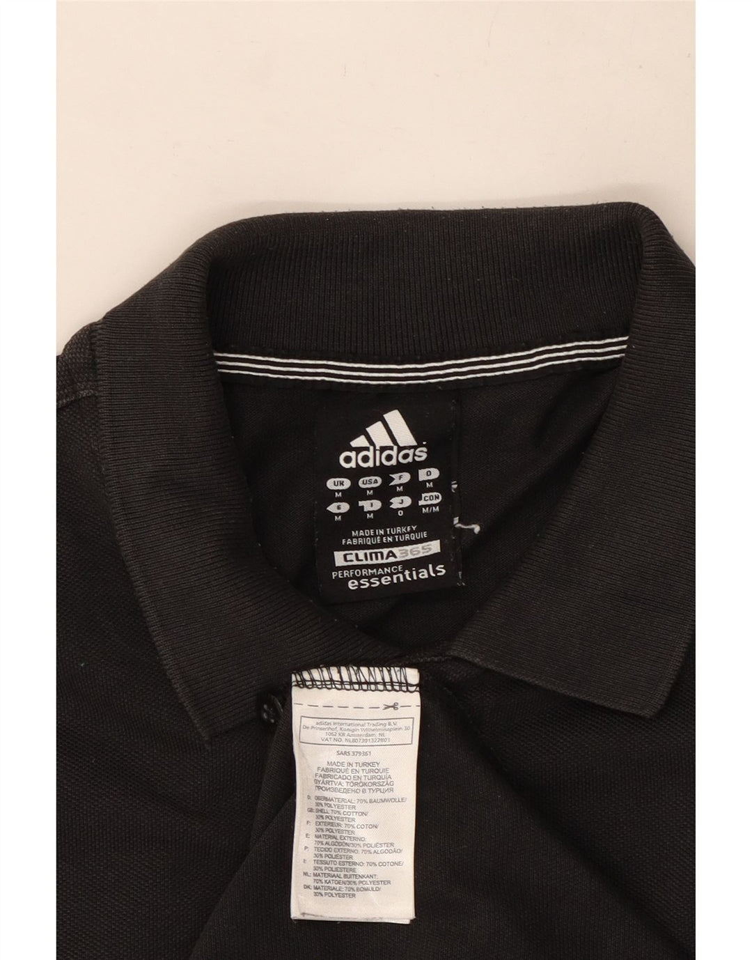 Adidas Mens Clima 365 Polo Shirt Médio Algodão Preto
