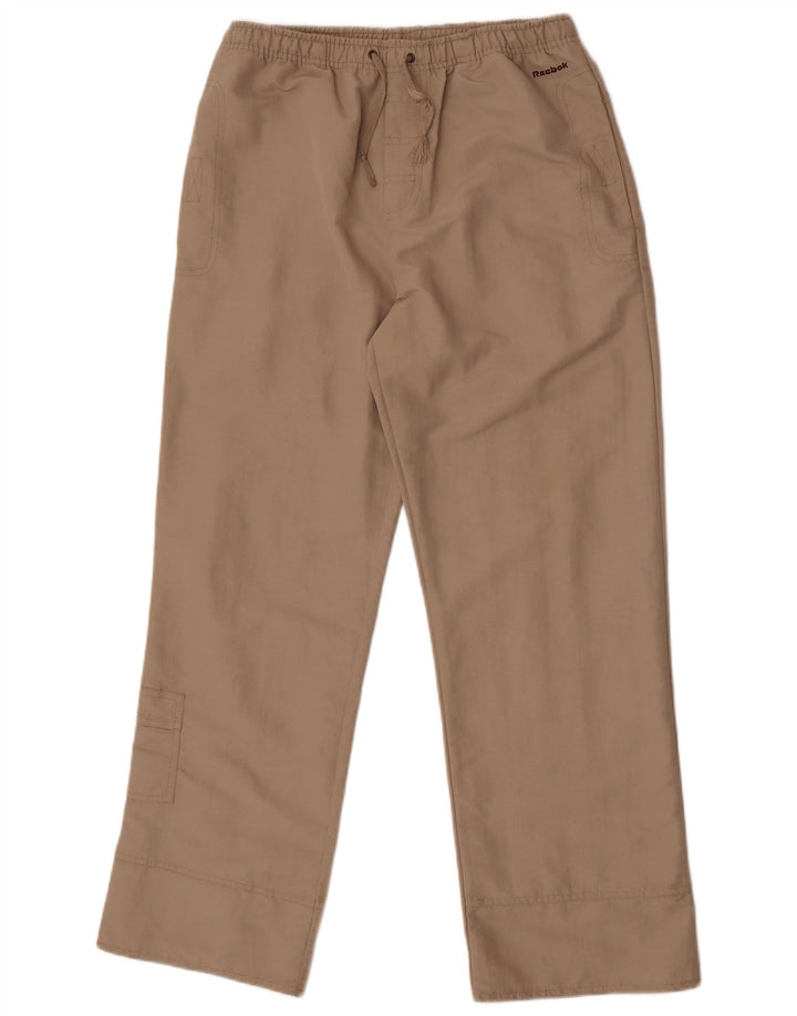 Calça de treino feminina Reebok UK 12 médio bege nylon