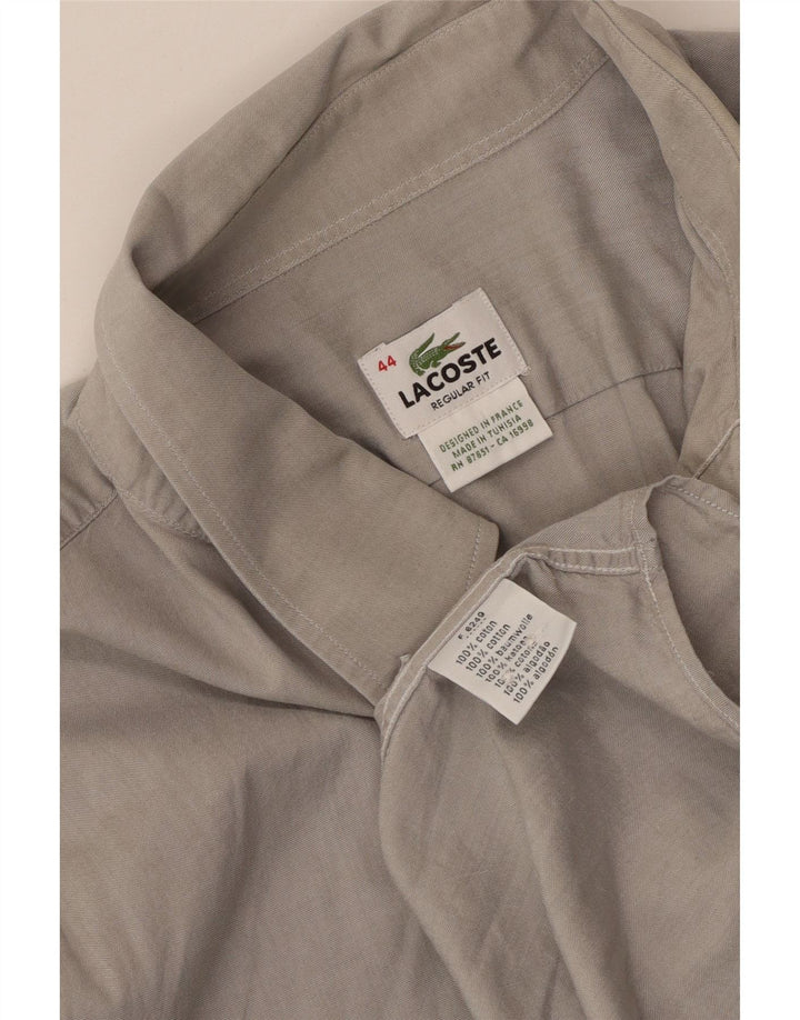 Camisa masculina Lacoste Regular Fit tamanho 44 XL cinza algodão