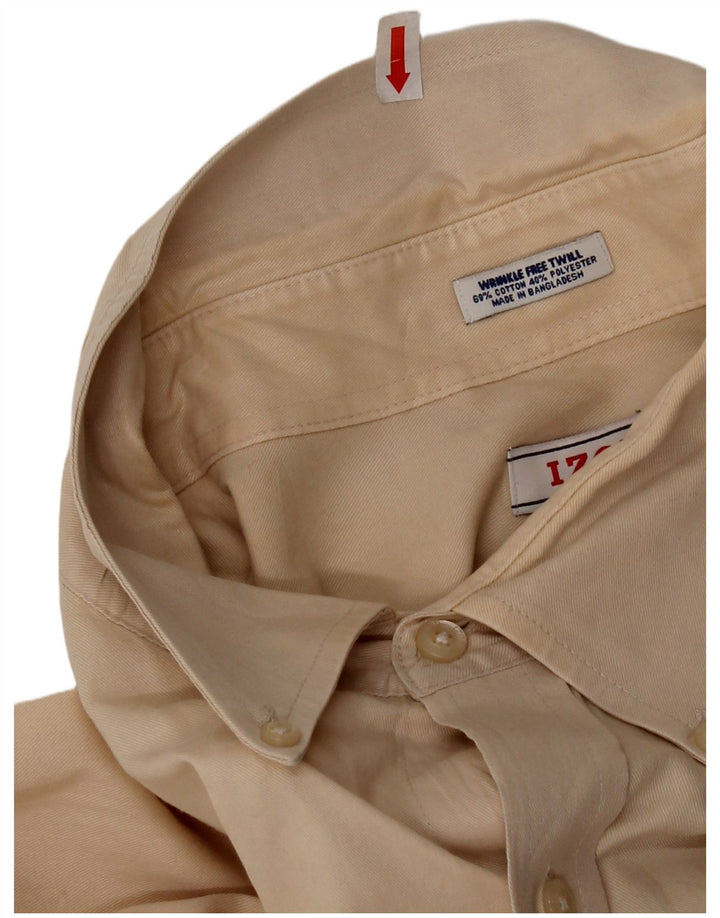 Camisa masculina Izod de ajuste regular tamanho 18 2XL algodão bege