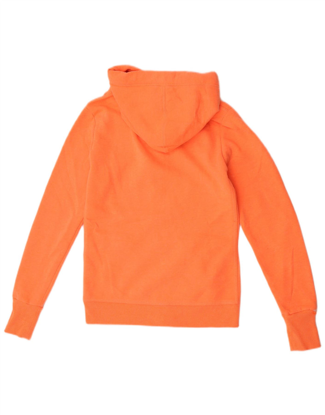 Suéter com capuz com zíper feminino Superdry UK 10 pequeno poliéster laranja