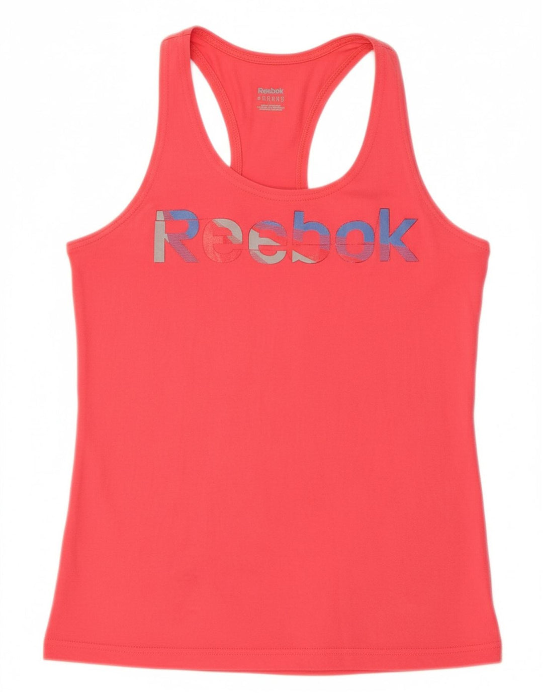 REEBOK Womens Graphic Vest Top UK 12 Médio Algodão Rosa