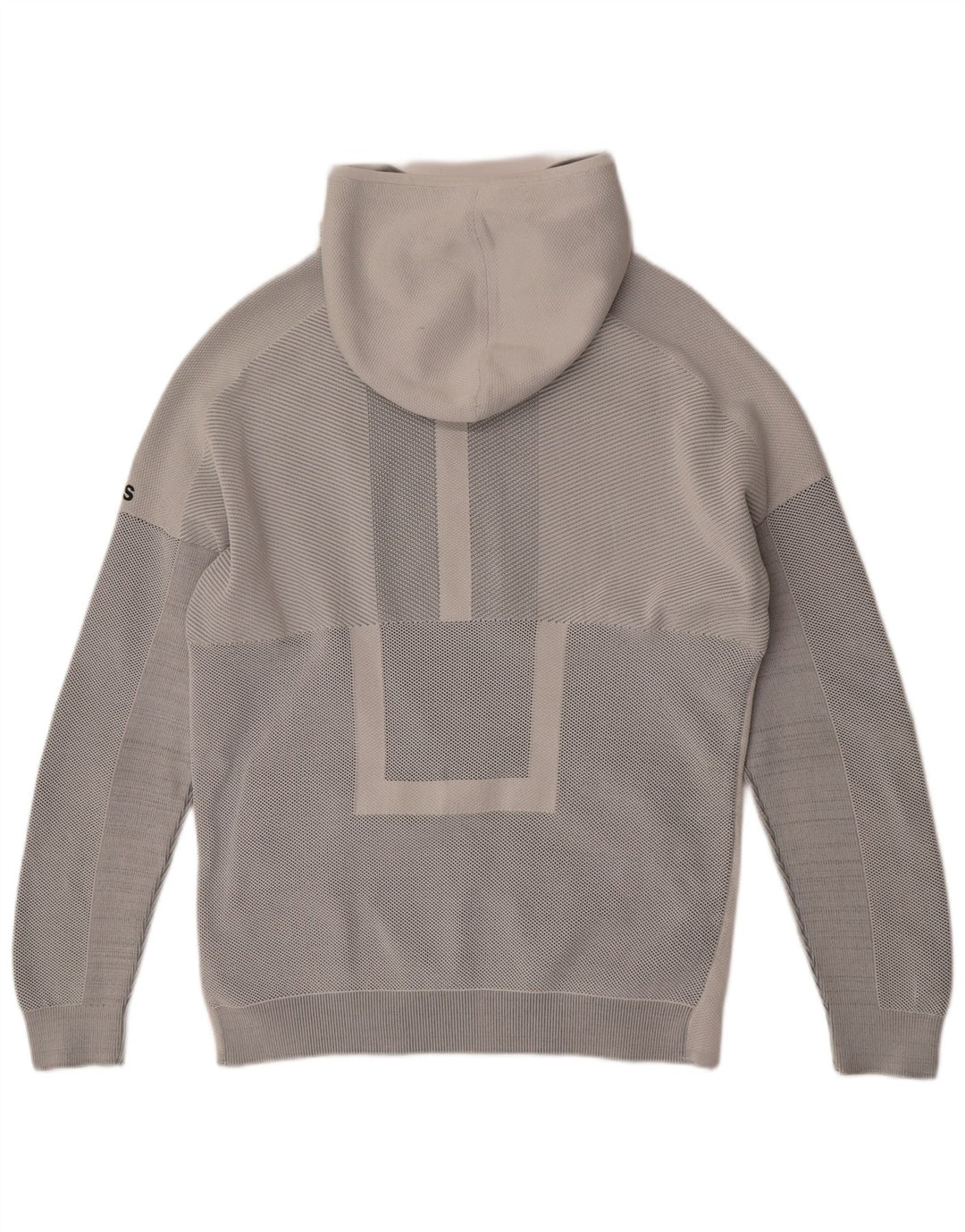 ADIDAS Mens Zip Hoodie Sweater Médio Cinza Riscas